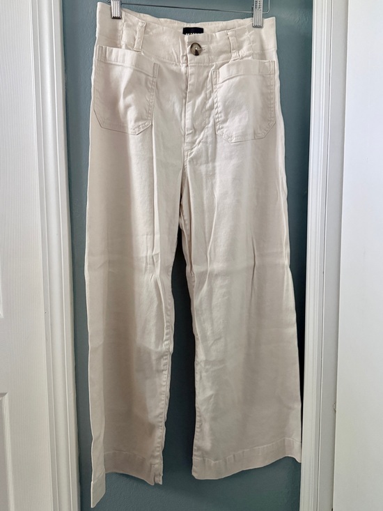 Anthropologie Pants - Anthropologie Maeve Colette European Linen Wide Leg Pants Chalk White Size 27